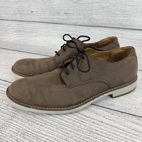 Clarks Men\'s Taupe Unstructured Un Elott Lace Up Nubuck Shoes Size 11.5 main image 5